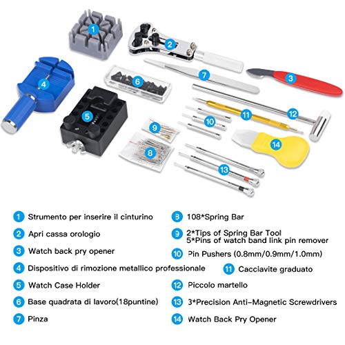 Dioxide - Kit de reparación de relojes, 150 unidades, para relojes, reparación de relojes, relojes, herramientas para reparación