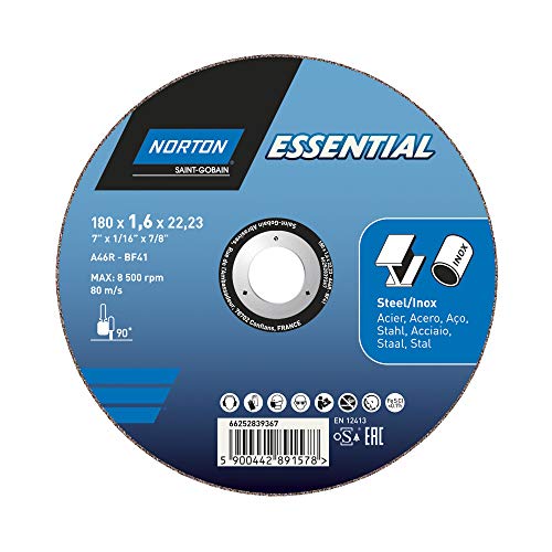 Disco de Corte para acero inoxidable - Norton Essential -180x1.6x22.2