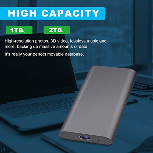 Disco duro externo portátil de 1 TB y 2 TB, disco duro externo ultrafino para PC, Mac, portátil y Smart TV negro 2 tb