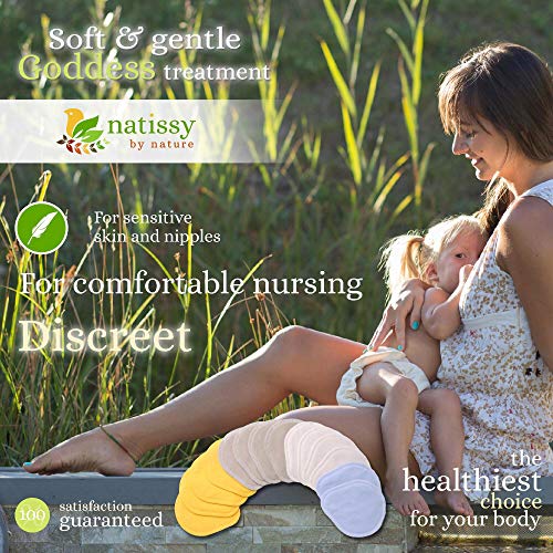 Discos de lactancia lavables de Algodón Orgánico, 14 Almohadillas de Enfermería Reutilizables de tela suaves y cómodos HECHAS EN LA UE; para lactancia materna; EXTRA Bolsa de Lavandería y de Almacenar