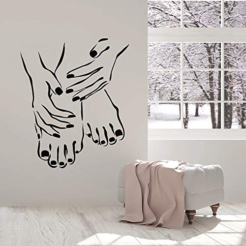 Diseño de uñas Studio Wall Sticker Art Decal Pedicure manicure Nail Salon Vinyl Woman Hands feet Bedroom Beauty salon Decor Murals poster