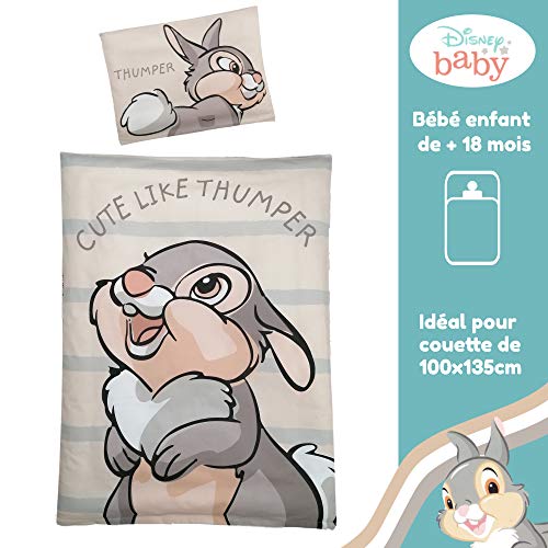 Disney Bambi Klopfer - Juego de cama (2 piezas, 100 x 135 cm, 40 x 60 cm, 100% algodón), diseño de Bambi Klopfer