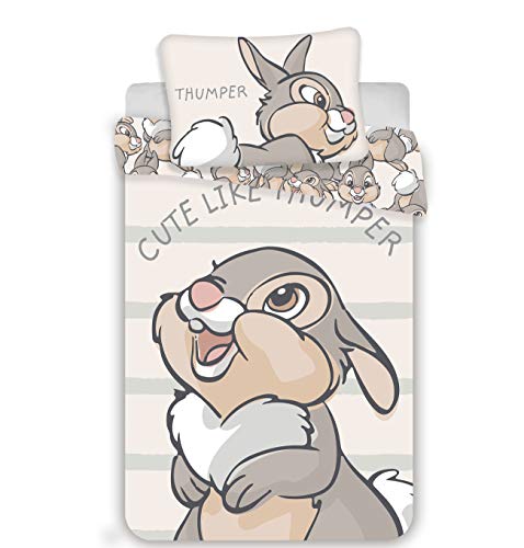 Disney Bambi Klopfer - Juego de cama (2 piezas, 100 x 135 cm, 40 x 60 cm, 100% algodón), diseño de Bambi Klopfer