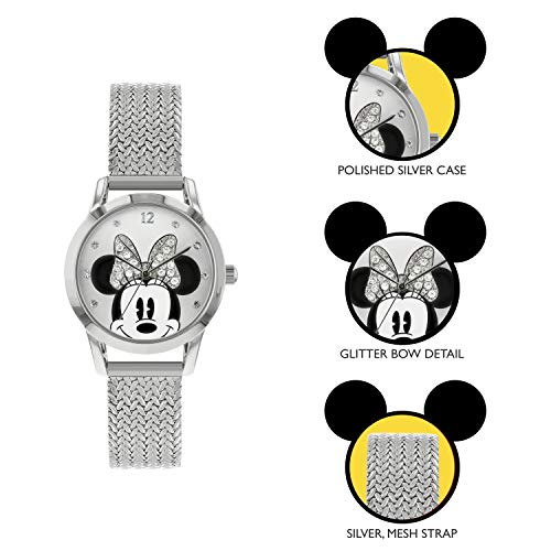 Disney Reloj Análogo clásico para Mujer de Cuarzo con Correa en Acero Inoxidable MN8008