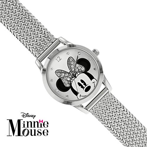 Disney Reloj Análogo clásico para Mujer de Cuarzo con Correa en Acero Inoxidable MN8008
