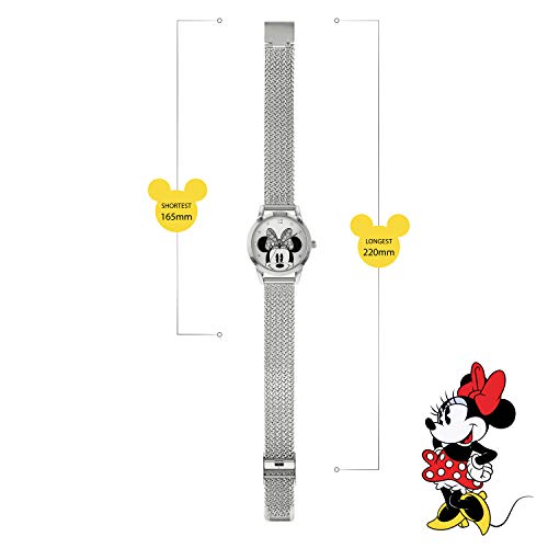 Disney Reloj Análogo clásico para Mujer de Cuarzo con Correa en Acero Inoxidable MN8008