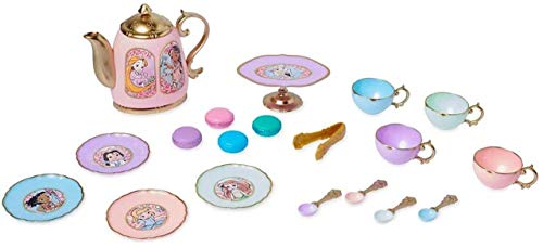 Disney Set de Juego Hora del Té Colección Animators Store - Conjunto de 19 Piezas – Fingir Jugar – (Ariel, Bella, Aurora, Cenicienta, Vaiana y Muchas más)
