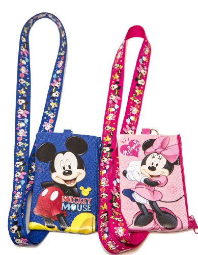 Disney Set of 2 Mickey and Minnie Mouse Lanyards with Detachable Coin Purse by n/a by LICENSED DISNEY PRODUCT