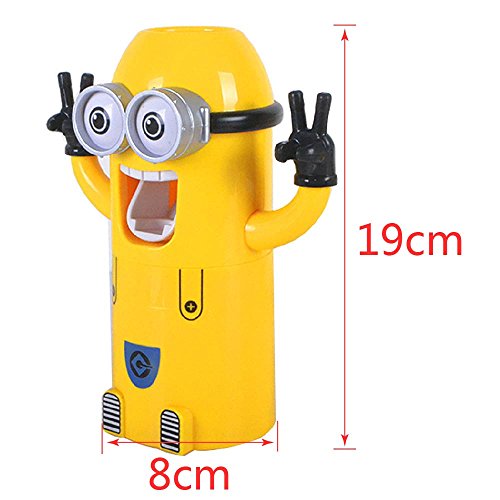 Dispensador automático de pasta de dientes con soporte para cepillos, diseño de Minion de la película "Gru, mi villano favorito"