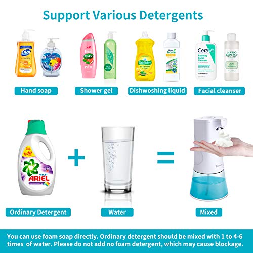 Dispensador Automático, Dispensador de Jabón USB Recargable de 350 ml con Sensor de Infrarrojos, Equipado con Toallas Especiales y Soporte de Pared Dispensador Jabon