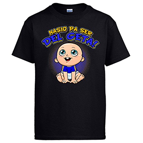 Diver Camisetas Camiseta Nacido para ser del Geta Getafe fútbol - Negro, 3-4 años