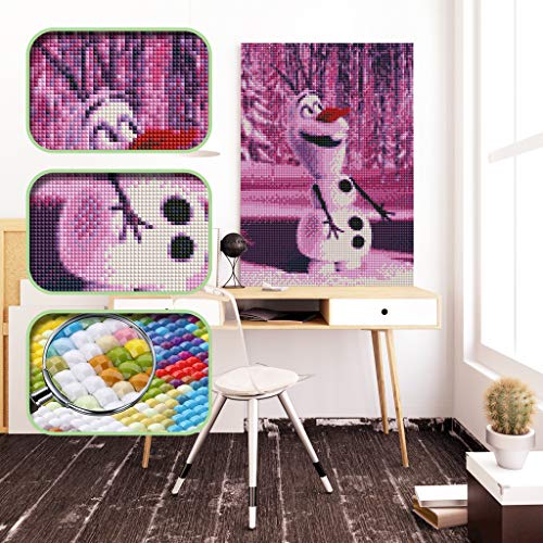 DIY 5D Diamante Cuadrado Accesorios de pintura para adultos, pintura por número Navidad Kit de punto de cruz bordado navidad muñeco de nieve decoración de pared pegatinas hogar decoración 30 x 40 cm