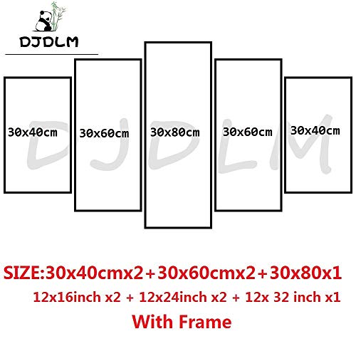 DJDLM 5 fotos consecutivas Pintura de la lona Mariposa Rota Pupa Animal Cuadros Paisaje Lienzo Arte de la pared Decoración para el hogar Para la sala Imagen de la pared Decoración del hogar