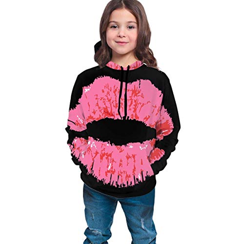 DJNGN Adolescentes Niños y niñas Labios Rojos Sudadera con Capucha Sudaderas con Capucha Sudaderas con Capucha Unisex