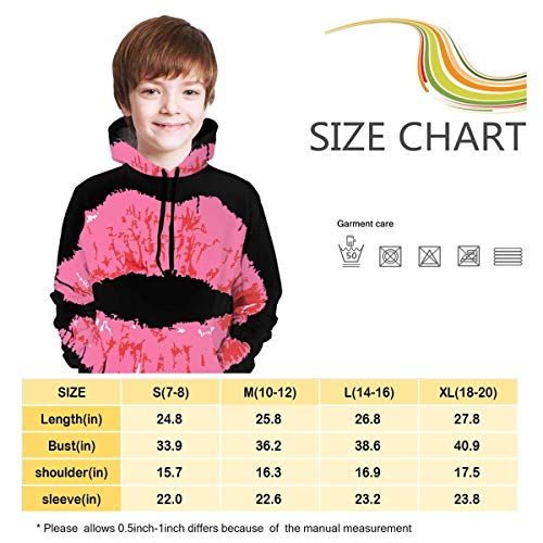 DJNGN Adolescentes Niños y niñas Labios Rojos Sudadera con Capucha Sudaderas con Capucha Sudaderas con Capucha Unisex