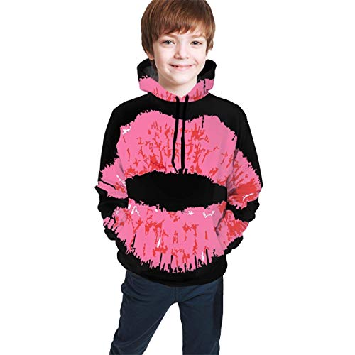 DJNGN Adolescentes Niños y niñas Labios Rojos Sudadera con Capucha Sudaderas con Capucha Sudaderas con Capucha Unisex