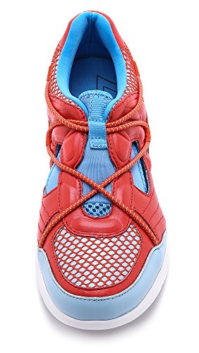 DKNY Entrenador De Corredor De Vaina Doble Rojo Amapola 39 Red Leather