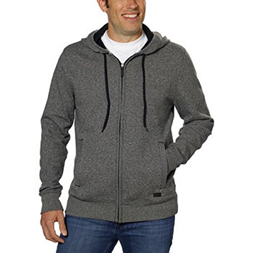 DKNY Vaqueros de Hombre Full Zip con Capucha Sweatshirt-Charcoal