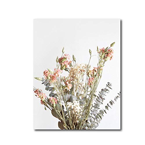 DLFALG La vie est belle cita francesa cartel de lienzo en blanco y negro flores arte de pared pintura impresión nórdica imagen decorativa decoración del hogar 40x50cmx2 sin marco