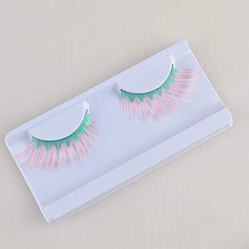 Dljyy Exageradas pestañas Falsas, Color Ojos Cola Ondas largas pestañas, pestañas Maquillaje Creativo for los Ojos de Todos, 02 (Color : 3)