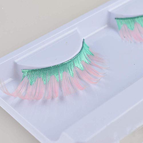Dljyy Exageradas pestañas Falsas, Color Ojos Cola Ondas largas pestañas, pestañas Maquillaje Creativo for los Ojos de Todos, 02 (Color : 3)