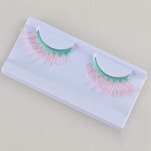Dljyy Exageradas pestañas Falsas, Color Ojos Cola Ondas largas pestañas, pestañas Maquillaje Creativo for los Ojos de Todos, 02 (Color : 3)