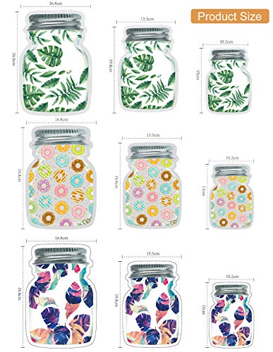DMFSHI Bolsa De Almacenamiento De Tarros De Albañil, 18 PCS Bolsa Alimentos Reutilizable, Bolsa de Almacenamiento Impermeable a Prueba de Fugas para Bocadillos de Galletas Dulces (S, M, L)