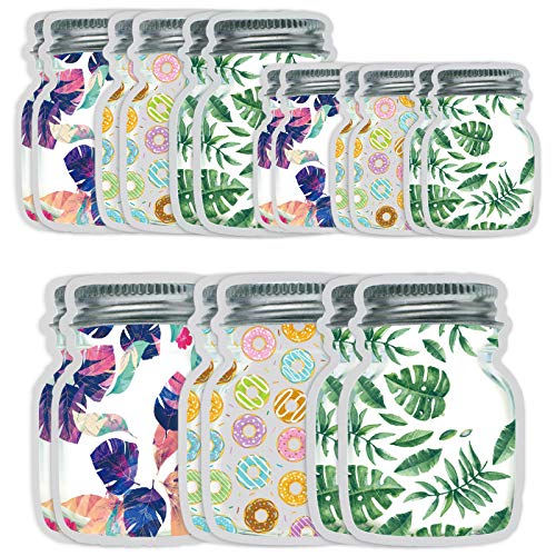 DMFSHI Bolsa De Almacenamiento De Tarros De Albañil, 18 PCS Bolsa Alimentos Reutilizable, Bolsa de Almacenamiento Impermeable a Prueba de Fugas para Bocadillos de Galletas Dulces (S, M, L)