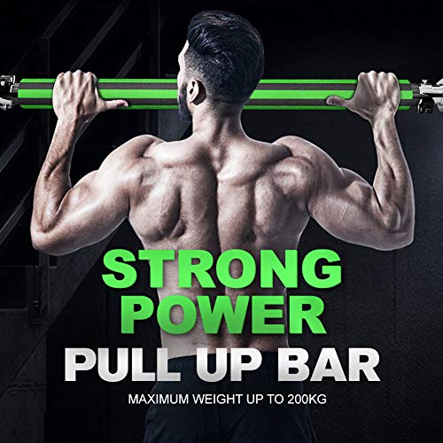 DOBEN - Barra de dominadas Profesional, telescópica, para Puerta, con Almohadilla para Las Manos, Color Verde, tamaño 85-130CM, 4.85, 33.46 x 1.97 x 1.97inches