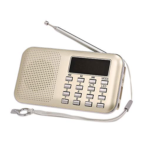 Docooler Y-896 Mini Radio FM Portátil 3W Estéreo Altavoz Reproductor de audio MP3 Alta fidelidad Calidad de sonido con pantalla de 2 pulgadas Soporte USB Unidad TF Tarjeta AUX-IN Salida de auriculares