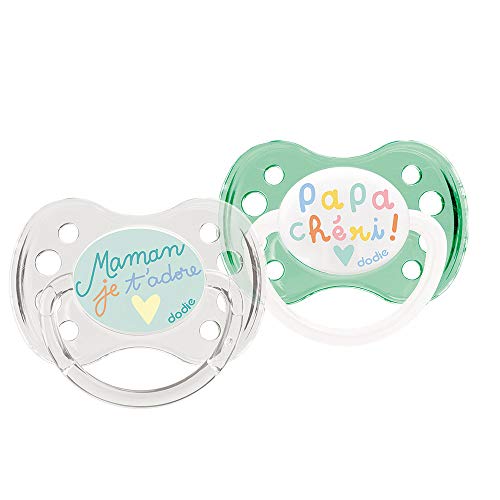 Dodie A31 - Chupete dúo, 0-6 meses, diseño mensaje