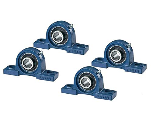 DOJA Industrial | Rodamientos con Soporte UCP 204 | Cojinetes de Bolas para Eje de 20mm | Pack de 4 unidades | Principales usos: Fresadoras, Impresora 3D, Bricolaje.