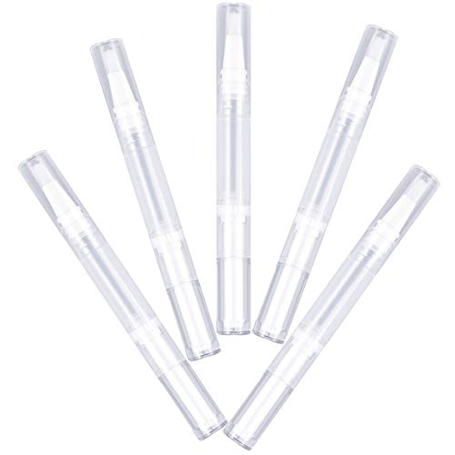 Dokpav 10pcs 3ml transparente vacío de uñas aceite Twist Pen con punta de pincel, tubo de viaje portátil Para cuticulas uñas,blanqueamiento de dientes, crecimiento de pestañas y brillo de labios