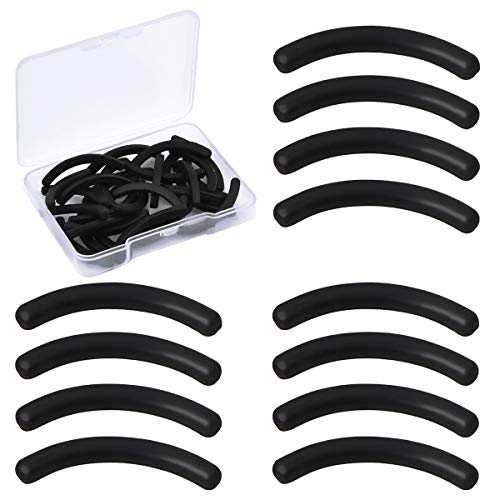 Dokpav 30 Pcs Almohadillas de Repuesto para Rizador de Pestañas, Almohadilla de Goma Silicona de para Rizador de Pestaña, Herramientas de Maquillaje con Caja de Almacenamiento Transparente, Negro