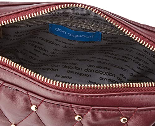Don algodón Urban, Bolso bandolera mujer acolchado, Vino, 25x16x8 cm