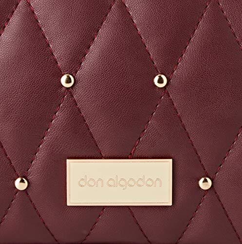 Don algodón Urban, Bolso bandolera mujer acolchado, Vino, 25x16x8 cm