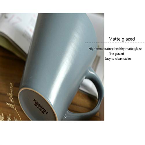 donfhfey827 Taza cónica Mate nórdica Simple con Cuchara de Tapa en Arte Coreano Simple Taza de Desayuno nórdica Taza de café Taza de cerámica
