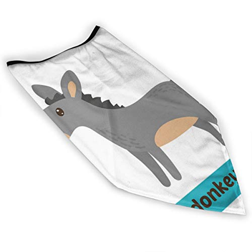 Donkey d letter cute children animal alphabet en Mascarilla para hombres y mujeres turbante al aire libre a prueba de polvo pasamontañas a prueba de viento sombrero paño protector solar bufanda