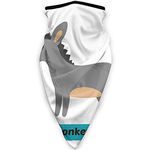 Donkey d letter cute children animal alphabet en Mascarilla para hombres y mujeres turbante al aire libre a prueba de polvo pasamontañas a prueba de viento sombrero paño protector solar bufanda
