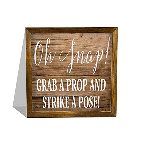 DONL9BAUER Oh Snap Grab A Prop And Strike A Pose - Placa de madera para colgar en la pared, decoración rústica moderna para cocina, sala de estar