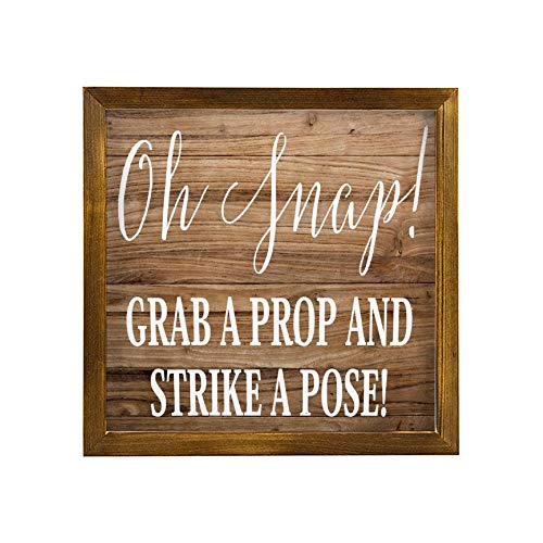 DONL9BAUER Oh Snap Grab A Prop And Strike A Pose - Placa de madera para colgar en la pared, decoración rústica moderna para cocina, sala de estar