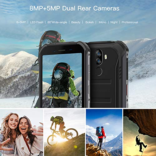 DOOGEE S40 4G Moviles Libres Resistente IP68/IP69K Impermeable Smartphone 4650mAh, Android 9.0 Telefono Movil Todoterreno 5.5’’ Cámara 8MP+5MP Dual SIM 3GB+32GB, NFC Face ID + Huella Digital - Naranja