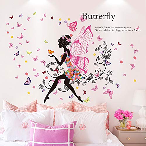 Dorime Mágicos de la Muchacha Pegatinas de Pared Mariposas Mural Calcomanías para el Sitio de los niños habitación Dormitorio decoración Regalo de los niños