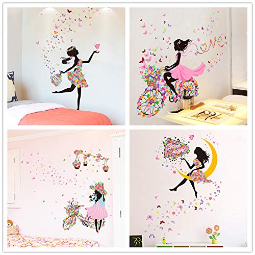 Dorime Mágicos de la Muchacha Pegatinas de Pared Mariposas Mural Calcomanías para el Sitio de los niños habitación Dormitorio decoración Regalo de los niños