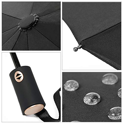 DORRISO Vogue Automático Plegable Paraguas Mujer Hombres Portátil Viajar Paraguas Antiviento Impermeable Unisexo Paraguas Rojo