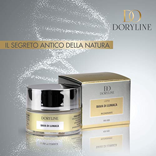 DORYLINE Crema Facial PROFESIONAL de Baba de Caracol 50ml, Antiarrugas Excepcional 100% Made in Italy, Crema Nutritiva e Hidratante para Rostro Cuello Decoltè, Excelente Contra el Acné y las Manchas
