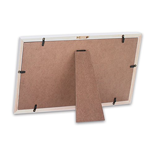 Doubleme Kit de Marco de Huellas de Manos y Pies del Bebé, Regalos Memorables para el Recién Nacido y los Gemelos, Marco de Madera con Arcillas Seguras, dos Fotos y dos Huellas, Color blanco