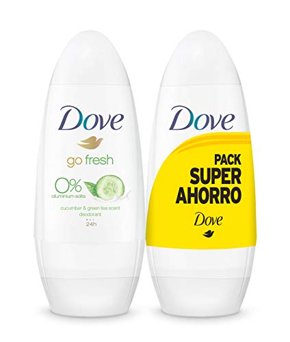 Dove Duplo Ahorro Roll On Pepino 0% - Pack de 2 x 50 ml - Total: 100 ml