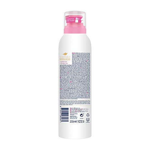 Dove Gel de Ducha Mousse y Espuma de Depilación con Aceite de Rosa - Pack de 6 x 200 ml