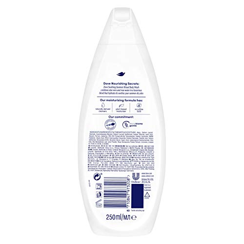 Dove - Gel de ducha para el cuidado del verano, refrescante edición limitada con aroma de aloe vera y agua de rosas, 250 ml